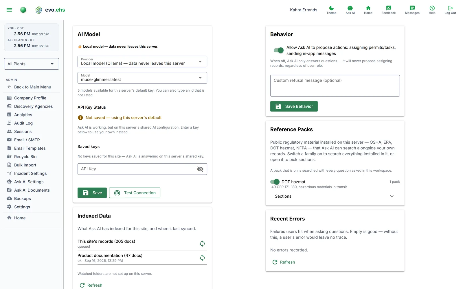 Ask AI Settings