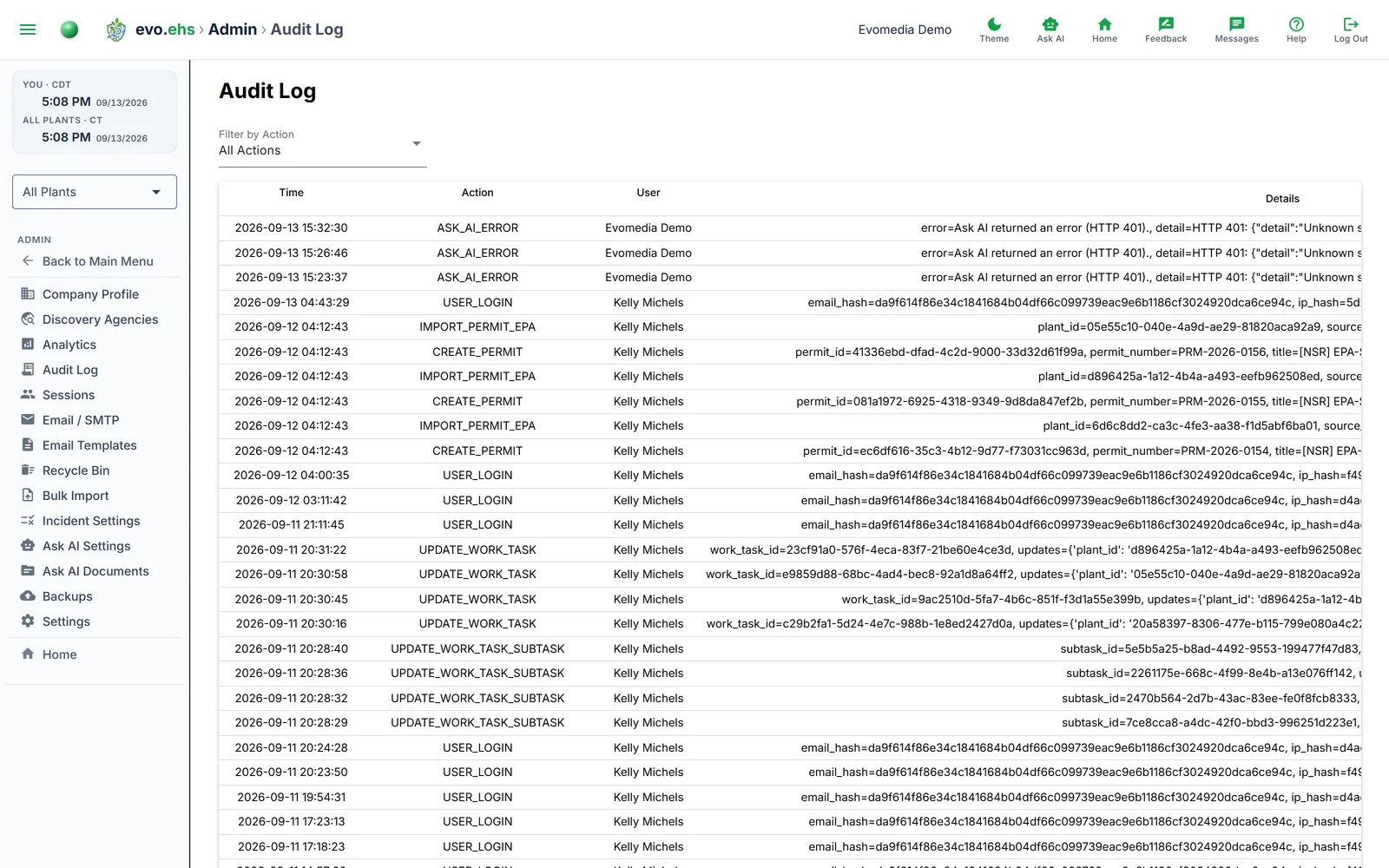 Audit Log